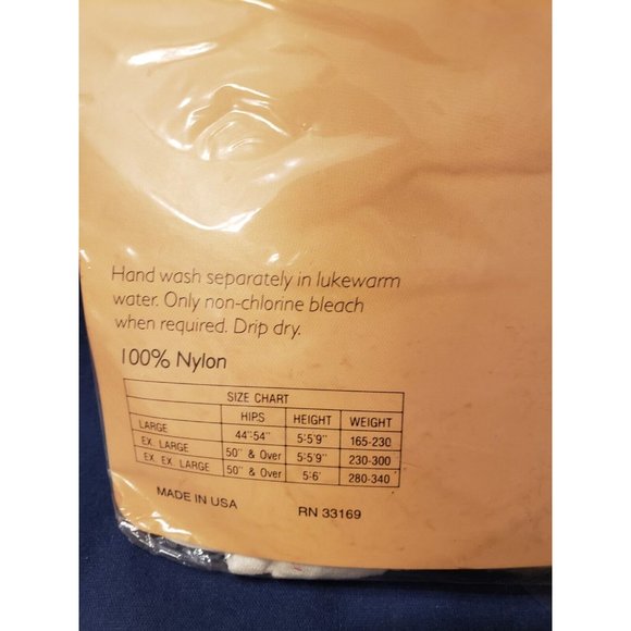 Vintage Big Mama Pantyhose Plus Size Hosiery Ivory Large L new in packaging - Picture 5 of 6